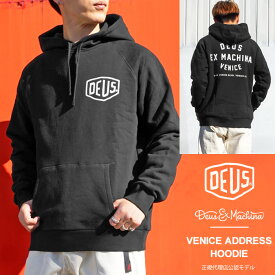 デウス スウェット パーカー メンズ DEUS ex Machina デウスエクスマキナ VENICE ADDRESS HOODIE T_DMW48675C プルオーバー 長袖 ロゴプリント 裏起毛 フーディー ≪★返品交換対象外≫