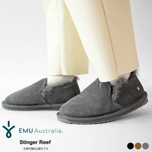 【★選べる最大5,000円クーポン発行中!】【SALE】エミュー スリッポン シューズ レディース EMU Stinger Reef スティンガー リーフ W12714 シープスキン ショートムートン ファー ボア 防寒 冬靴 【2