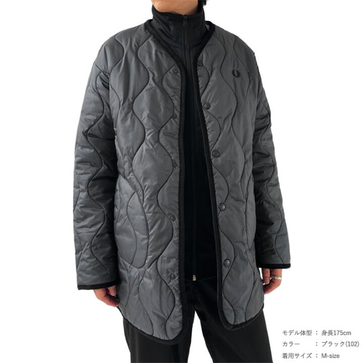 楽天市場】フレッドペリー キルティング ジャケット ノーカラー メンズ 