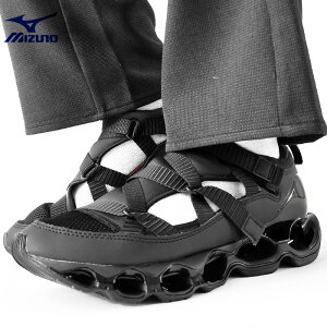 �~�Y�m MIZUNO �X�j�[�J�[ �T���_�� WAVE PROPHECY STRAP �E�G�[�u �v���t�F�V�[ �X�g���b�v �����Y �X�|�[�c�T���_�� ���� �V���[�Y �x���N���X�g���b�v �y�� �� �u���b�N D1GA251903 �y2026AW-MEN�z