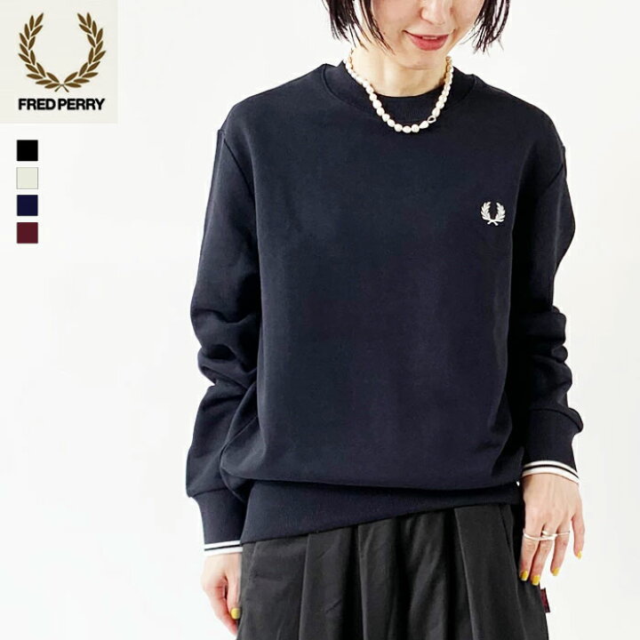 FRED PERRY」 スウェットカットソー S ネイビー レディース 楽天市場 