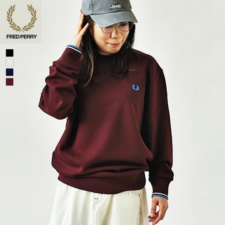FRED PERRY ネイビー クルーネック トレーナー L FRED PERRY クルー 