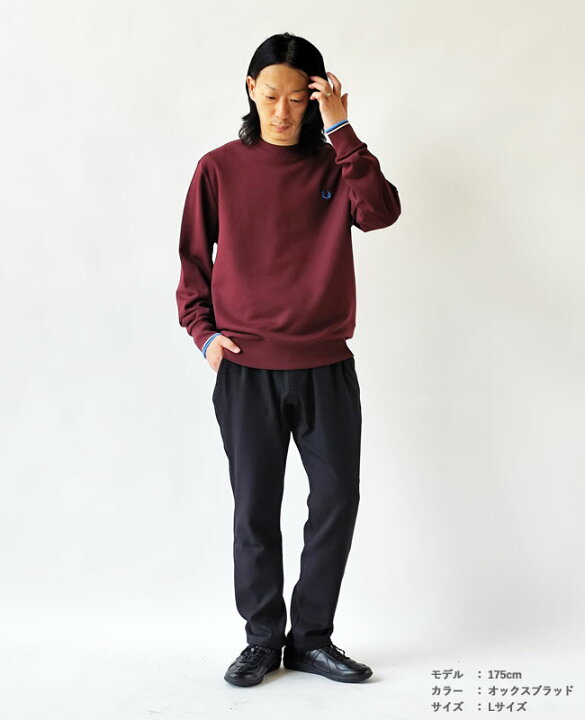 フレッドペリー クルーネックスウェット ネイビー メンズ M Crew Neck 