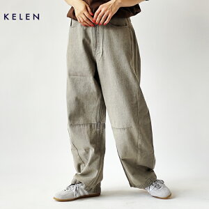 �ySALE�z�P���� KELEN �f�j�� �p���c CURVE DESIGN COLOR DENIM HEDY �J�[�u�f�U�C���J���[�f�j�� �u���[�` �E�G�X�g�S�� �J�[�u�f�j�� �J�W���A�� �t �H �~ �O���[ S M LKL25FPT2112��ԕi�����ΏۊO��y2430