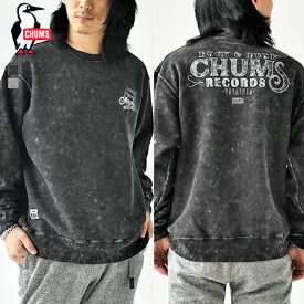 チャムス CHUMS スウェット トレーナー Canyonlands Beat Chalk Crew Top キャニオンランズ ビート チョーク クルー トップ メンズ 裏起毛 製品染め加工 USAコットン 秋 冬 黒 ブラック カーキ M L CH00-1532【2025AW-MEN】