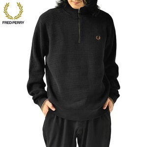 tbhy[ FRED PERRY jbg WPbg WAFFLE STITCH HALF ZIP JUMPER bt n[tWbv Y bt҂ g[i[ nClbN H ~  ubN M L K8557 y2025AW-MENzyN[|Ώ