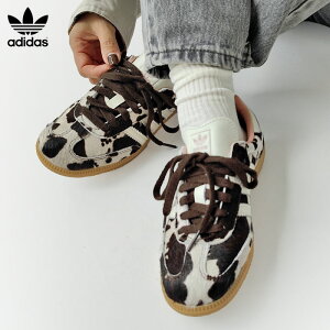 【★選べる最大5,000円クーポン発行中!】アディダス adidas originals スニーカー シューズ SAMBA OG W サンバOG レディース 春 夏 秋 冬 靴 ローカット アニマル柄 ポニーヘア ダークブラウン 23.0cm-24