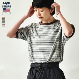 �y��12%OFF�N�[�|�����s���I�z�X�^�[�A���h�X�g���C�v STAR&STRIPE T�V���c RINGER TEE MULTI �����K�[T �}���` ���f�B�[�X �t �� ���� �{�[�_�[ �J�b�g�\�[ �g�b�v�X �N���[�l�b�N �u���b�N �O���[�W