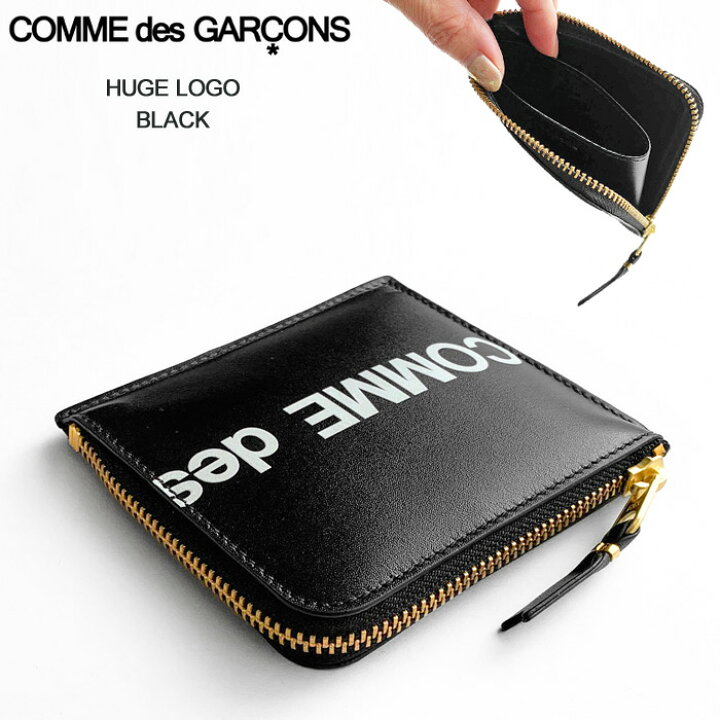 コムデギャルソン Comme Des Garcons 財布 長財布 メンズ レディース ラウンドファスナー 本革 Huge Logo Wallet ブラック 黒 メンズ長財布黒革 Chateaujoliet Com