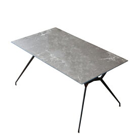 ダイニングテーブル 140cm幅 角テーブル ガラステーブル 強化紙 ストーン アイアン 棚付き モダン 北欧 カジュアル シンプル 北欧モダン 4人用 食卓 机