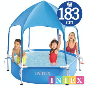 プール インテックス INTEX キッズ キャノピー フレームプール CF183 【 183 cm × 38 cm】 Canopy Metal Frame Pool 28209