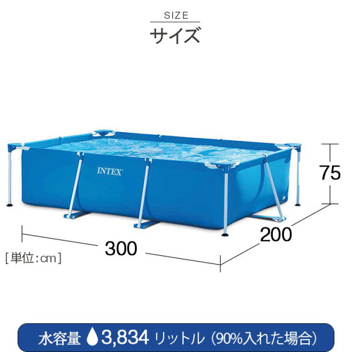 楽天市場】INTEX(インテックス)長方形フレームプールRF1080【 300 