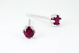 【P10倍】ピアス レディース ルビーピアス 3mm 14k K14 WG ホワイトゴールド スタッドピアス 金属アレルギー対応 アレルギー対策 おしゃれ おすすめ 大人 シンプル 普段用 女性 20代 30代 40代 50代 日本製イエベ ブルベ