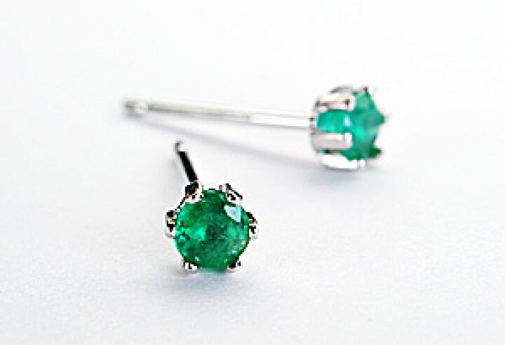 楽天市場】【P5倍】ピアス レディース エメラルドピアス 3mm 14k K14 
