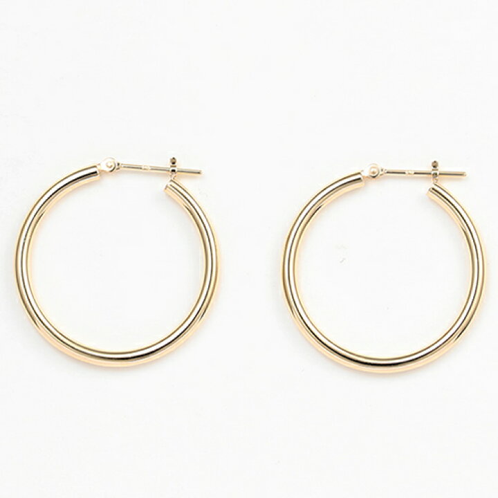 楽天市場】ピアス レディース フープピアス パイプ 細 太 18k K18 太さ 