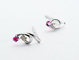 【P10倍】ピアス レディース ダイヤモンドピアス ダイヤピアス ルビーピアス ツイスト PT900 プラチナピアス スタッドピアス おしゃれ おすすめ 大人 シンプル 普段用 女性 20代 30代 40代 50代 日本製イエベ ブルベ