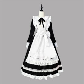 メイド メイド服 セット コスプレ メイド服 ロング 英國風 ゴスロリ ワンピース ハロウィン 仮装 レディース 可愛い ロリータ コスプレ 長袖 蝶結ぶ パーティー イベント 演出服 文化祭 学園祭