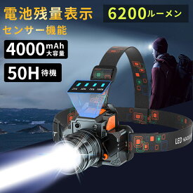 【期間限定！クーポンで2,180円】ヘッドライト 充電式 LEDヘッドランプ ヘッド ライト センサー機能 高輝度 3モード 明るい ヘッドランプ ledヘッドライト USB充電式 防水 電池残量表示 アウトドア キャンプ 登山 防災 サイクリング ハイキング 小型 軽量 懐中電灯