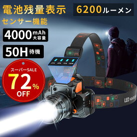 【SS限定！クーポンで2,040円】ヘッドライト 充電式 LEDヘッドランプ ヘッド ライト センサー機能 高輝度 3モード 明るい ヘッドランプ ledヘッドライト USB充電式 防水 電池残量表示 アウトドア キャンプ 登山 防災 サイクリング ハイキング 小型 軽量 懐中電灯