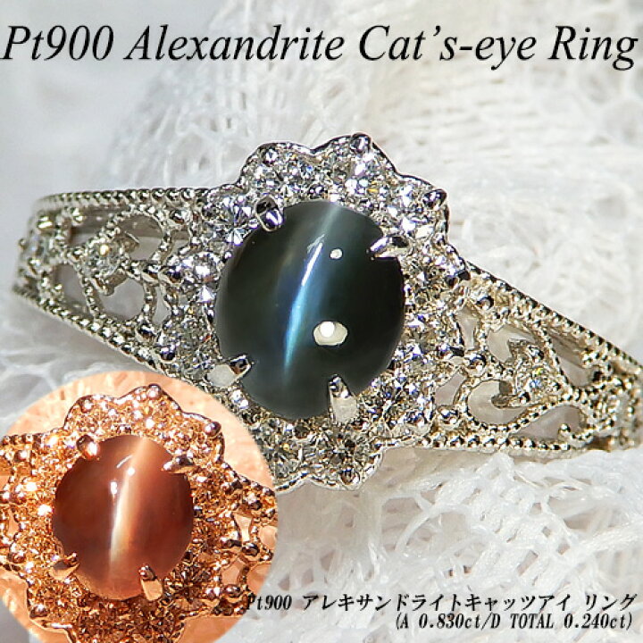 アレキサンドライト 0.13ct × Pt900 クロスペンダントトップ