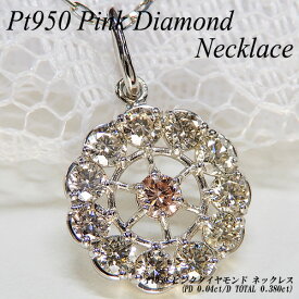 『ポイント20倍』[スピード配]プラチナ(Pt900) ピンクダイヤモンド ネックレス(PD 0.04ct/D Total 0.38ct/レアストーン/希少石/4月誕生石)【新作】【ハイクラス】【宝石 ジュエリー】【プレゼント】【刻印無料】*