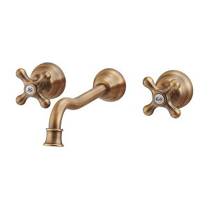 カクダイ 壁付2ハンドル混合栓 125-002-AB (水栓金具) 価格比較 - 価格.com