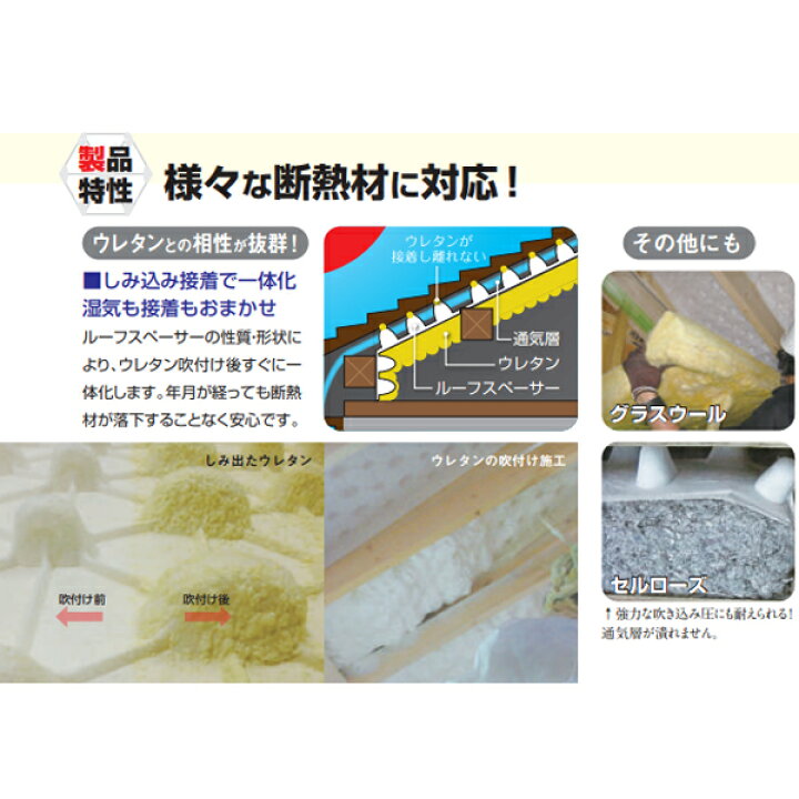 楽天市場】【法人限定】日本住環境 ルーフスペーサー 屋根通気層換気 