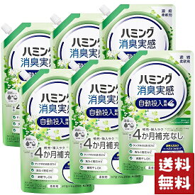 ハミング 消臭実感 柔軟剤 自動投入専用 澄みきったリフレッシュグリーンの香り 700ml×6袋セット