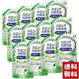 ハミング 消臭実感 柔軟剤 自動投入専用 澄みきったリフレッシュグリーンの香り 700ml×12袋セット
