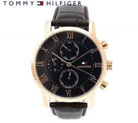 TOMMY HILFIGER トミーヒルフィガー 1791399 メンズ 腕時計 アナログ　クォーツ　革ベルト レザーバンド ブラウン ネイビー文字盤 男性 メンズ プレゼント ギフト 【送料無料】