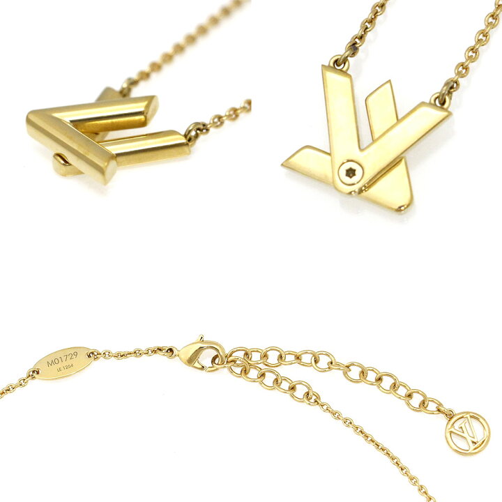 未使用に近い✨現行ルイヴィトン ネックレス GO-14 LV ツイスト 
