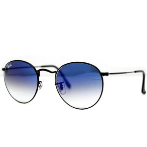 Ray Ban ���C�o�� RB3447 002/3F 50 ROUND METAL �T���O���X ���E���h���^�� �����Y ���f�B�[�X ���j�Z�b�N�X �u���b�N �N���A �O���f�B�G���g �u���[ �O���f�[�V���������Y ���K�i �y���������z