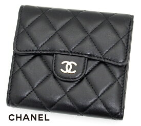 CHANEL シャネル AP0231 ラムスキン ココマーク クラシック 三つ折り財布 スモールウォレット ブラック×ゴールド金具 新品 人気 ギフト【送料無料】