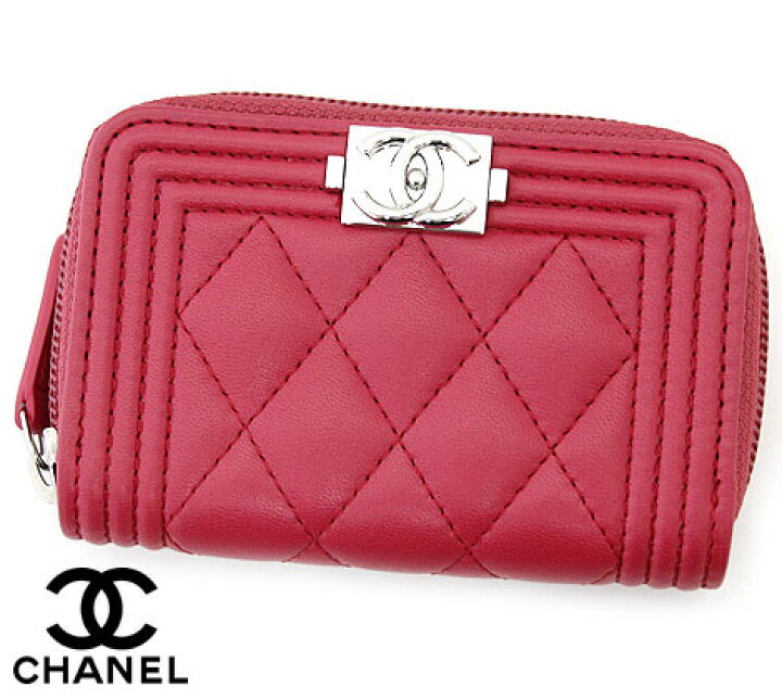 楽天市場 Chanel シャネル A Pink Boy Chanel ジップ コインパース ラムスキン ラウンドファスナー コインケース ミニ財布 小銭入れ ピンク 送料無料 ジュエリーセキネ
