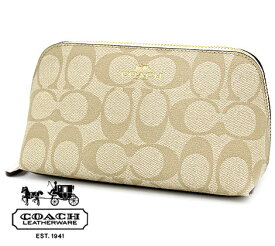 COACH アウトレット　F53385 IMDQC　コーチ シグネチャー　PVC コスメティックケース　コスメポーチ　ポーチ　小物入れ　ライトカーキ×チョーク【送料無料】