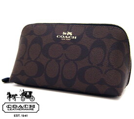 COACH アウトレット　F53385 IMAA8　コーチ シグネチャー　PVC コスメティックケース　コスメポーチ　ポーチ　小物入れ　ブラウン×ブラック【送料無料】