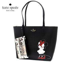 kate spade ケイトスペード K9321 001 Disney ディズニーコラボ ミニーマウス モチーフ リバーシブル クラシックコミック トートバッグ ブラックマルチ 新品 レディース ギフト【送料無料】