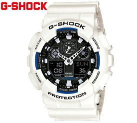 CASIO　G-SHOCK GA-100B-7AJF カシオ 腕時計 デジアナ　ビッグケース アナログデジタル メンズ ホワイト　ブラック文字盤 【送料無料】