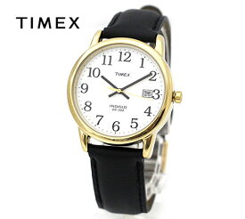 TIMEX タイメックス T2H291 腕時計 イージーリーダー メンズ レディース ユニセックス レザー ブラック×ゴールド ホワイト文字盤 【送料無料】