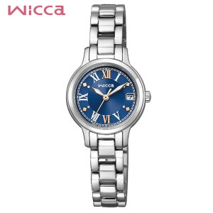 CITIZEN wicca KH4-912-71 シチズン ウィッカ 腕時計 レディース 女性用 ソーラーテック シンプル ギフト プレゼント シルバー ブルー文字盤 新品 【送料無料】