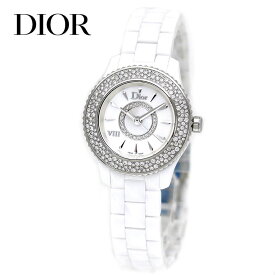 DIOR VIII CD1221E4C001 ディオール8 ディオール オンユイット 腕時計 セラミック 28MM ウォッチ レディース クオーツ ホワイト ダイヤ入り 【送料無料】