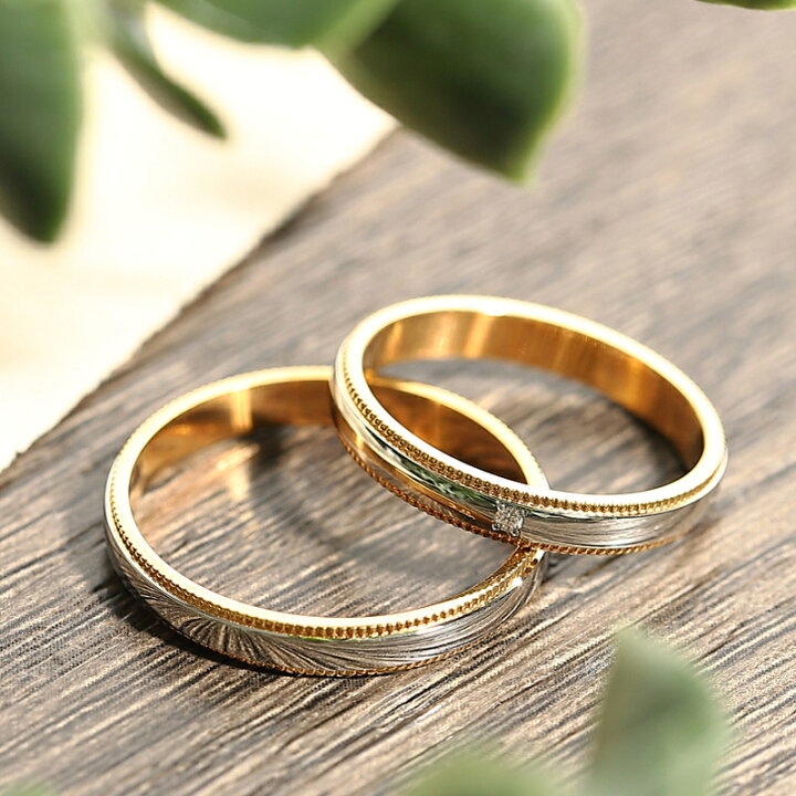 楽天市場】プラチナとゴールドのコンビデザイン K18/Pt900マリッジ  