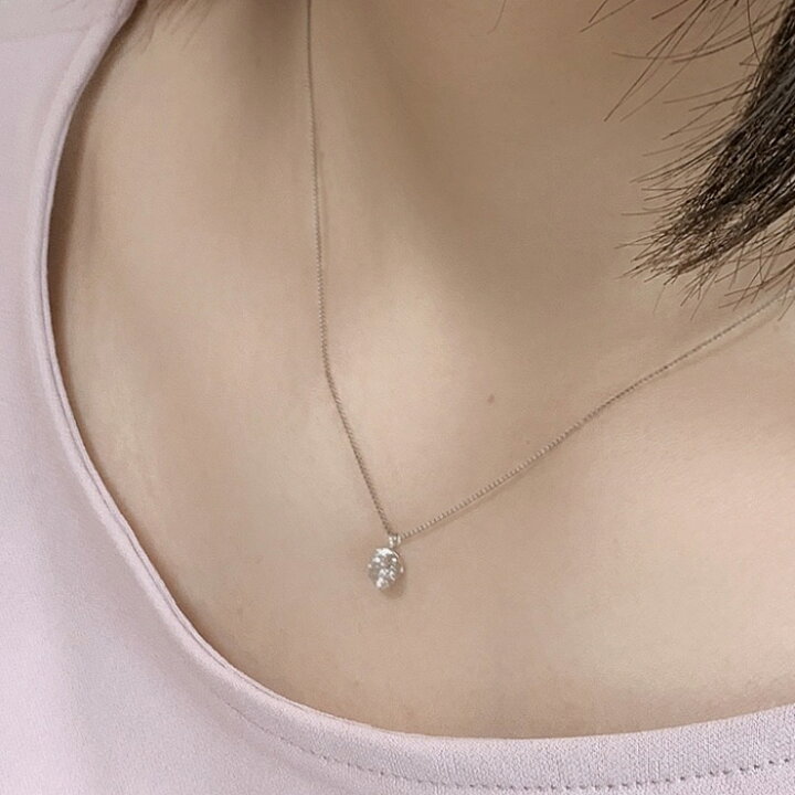 楽天市場】ダイヤモンド ネックレス 一粒 0.5ct プラチナ プチ 