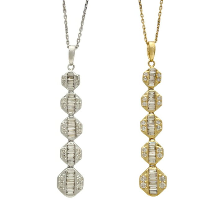 楽天市場】【P2倍+クーポン】ダイヤモンド ネックレス K18WG K18 0.5ct 