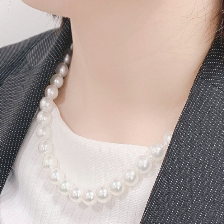 楽天市場 即納 入手困難 数量限定 10mm 無調色 アコヤ真珠 ネックレス ホワイト系 9 5mm 大珠 フォーマル イヤリングなし カジュアル エレガント 白 純白 テリ最強 真珠ネックレス アコヤ真珠 本真珠 本物 レアストーン ジュエリー うらら