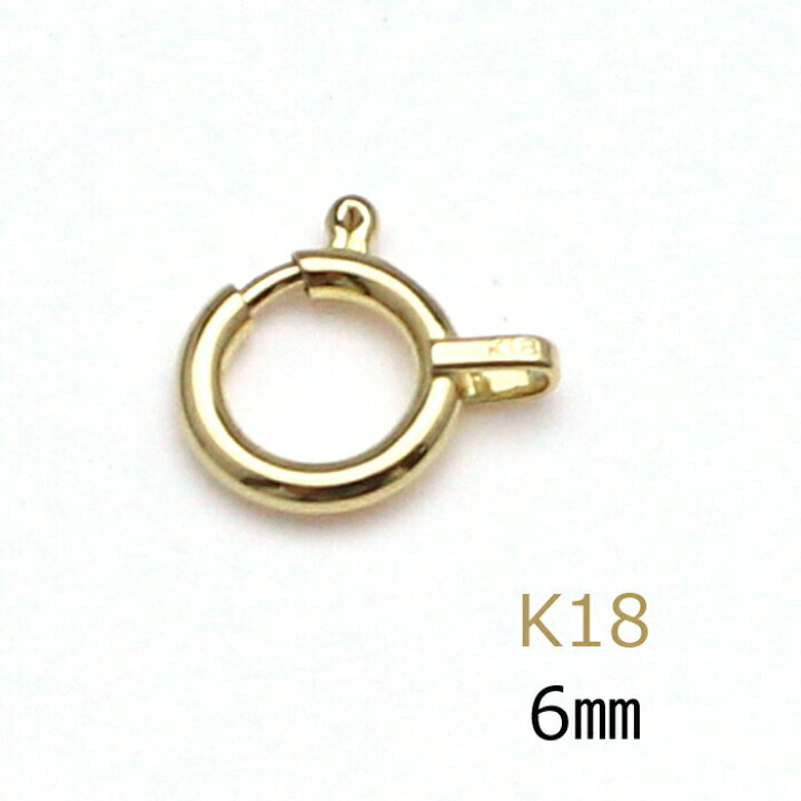 楽天市場】【P2倍+クーポン】引き輪 K18 6mm 18金 ヒキワ 留め具 