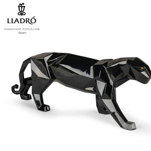 【正規品】リヤドロ LLADRO Origami パンサー Glazed Black 豹 ヒョウ フィギュリン 新作 ガゼルブラック 01009496 ポーセリン 磁器 人形 置物 インテリア 黒 動物 折り紙 プレゼント お祝い 新築 開業