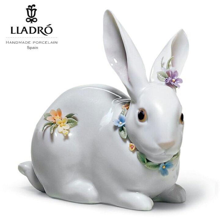 楽天市場】花飾りの白うさぎ II LLADRO 【正規品】リヤドロ フィギュ 