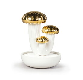 【全額ポイントバック】キノコ3(Gold) - バレンシアの太陽 ディフューザー LLADRO リヤドロ 置物 人形 フィギュリン オブジェ インテリア 磁器 リアル スペイン プレゼント 結婚 お祝い 新築 開業 リビング 寝室 事務所 【正規品】01040198