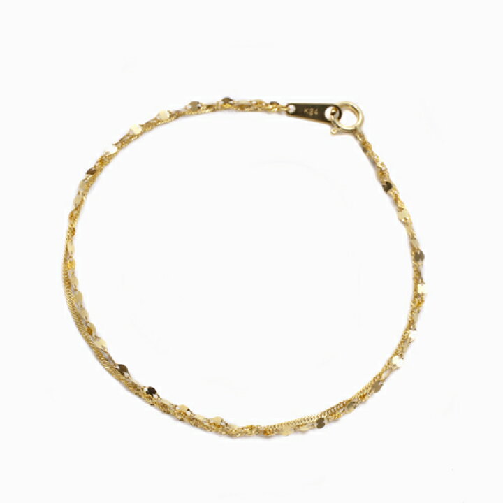 楽天市場】送料無料 純金 K24 ブレスレット 18cm2連仕様 pure gold 